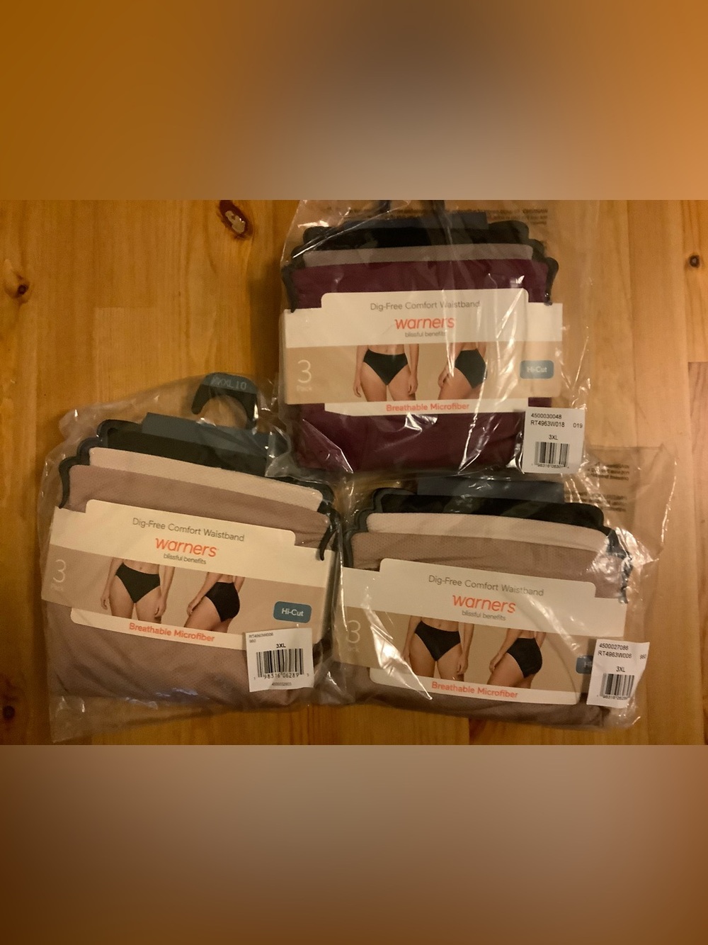 Warners Blissful Benefits Dig-Free Breathable Microfiber Hi-Cut 3XL~ 9~PACK